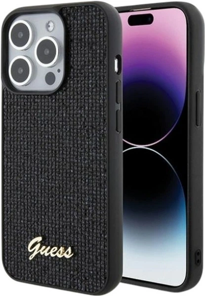 Панель Guess Disco Metal Script для Apple iPhone 15 Pro Black (GUHCP15LPMSDGSK) - зображення 1