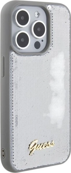 Панель Guess Sequin Script Metal для Apple iPhone 15 Pro Silver (GUHCP15LPSFDGSS) - зображення 4