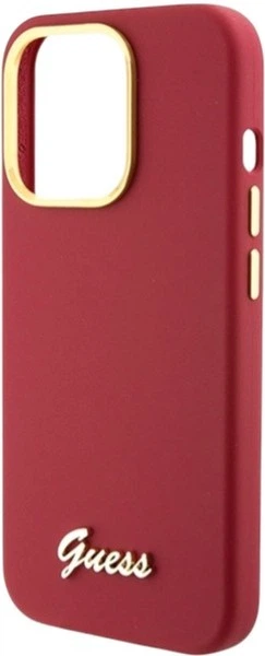 Etui Guess Silicone Script Metal Logo & Frame do Apple iPhone 15 Pro Magenta (GUHCP15LSMBSLM) - obraz 6