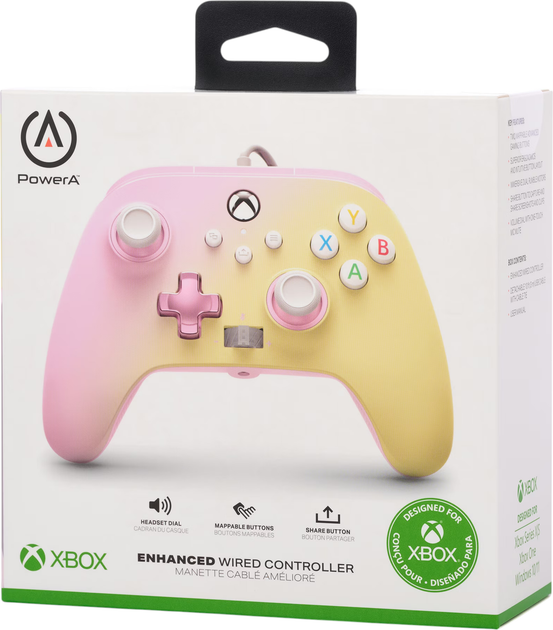 Контролер PowerA Enhanced Wired Controller for Xbox Series X|S Pink Lemonade (XBGP0003-01) - зображення 9