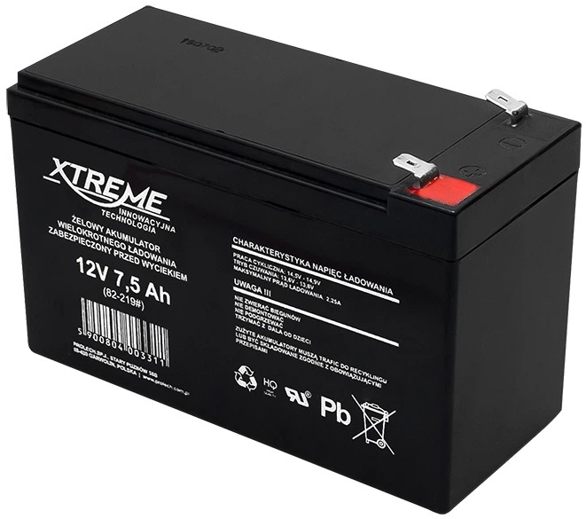 Акумуляторна батарея гелієва XTREME 82-219# 12V 7.5Ah 150 x 100 x 65 мм (5900804003311) - зображення 1
