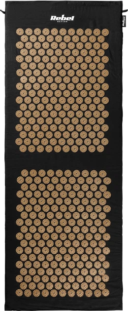 Mata zdrowotna do akupresury Rebel Active RBA-6013-GL Eco z kolcami z poduszką 130 x 50 cm XXL Złote kolce (5901890123020) - obraz 2