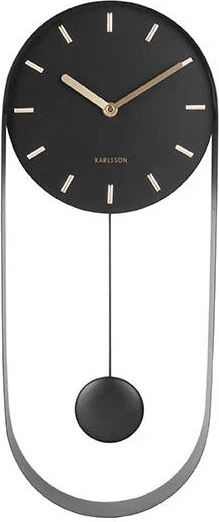 Zegar ścienny Karlsson Pendulum z wahadłem 50 x 20 x 4.8 cm Czarny (8714302657337) - obraz 1