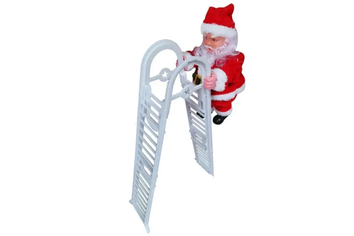 Игрушка Дед Мороз на лестнице музыкальная фигурка с подсветкой и мелодией Jingle Bells - изображение 3