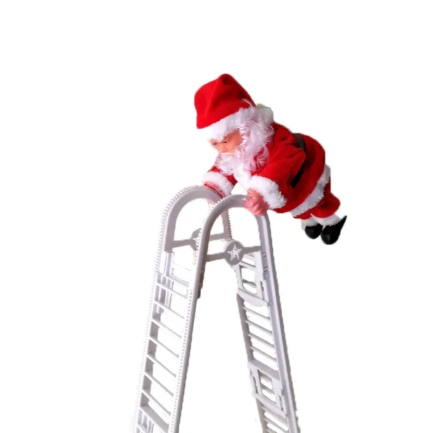 Игрушка Дед Мороз на лестнице музыкальная фигурка с подсветкой и мелодией Jingle Bells - изображение 2