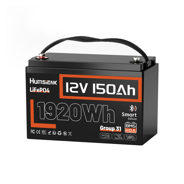 Акумулятор HumsiENK LiFePO4 12V 150Ah Bluetooth 110A BMS (HS12V150AH110BT) - Фото 1 Акумулятор HumsiENK LiFePO4 12V 150Ah Bluetooth 110A BMS (HS12V150AH110BT) - изображение 1