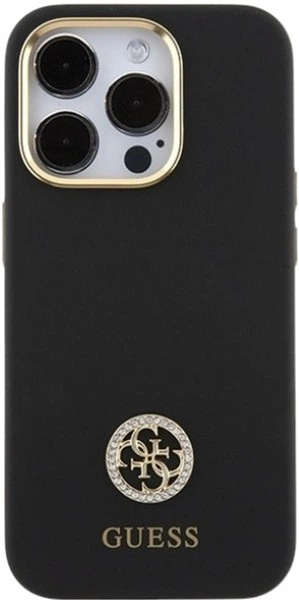 Панель Guess Silicone Logo Strass 4G для Apple iPhone 15 Pro Max Black (3666339148515) - зображення 3