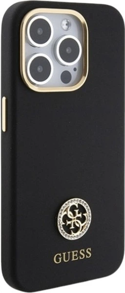 Панель Guess Silicone Logo Strass 4G для Apple iPhone 15 Pro Max Black (3666339148515) - зображення 4
