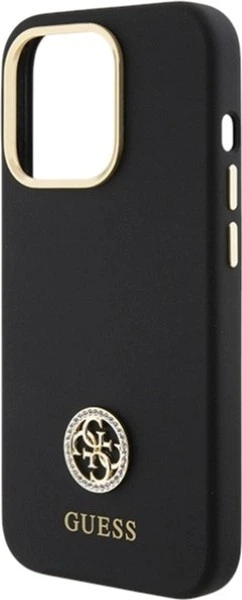 Панель Guess Silicone Logo Strass 4G для Apple iPhone 15 Pro Max Black (3666339148515) - зображення 6