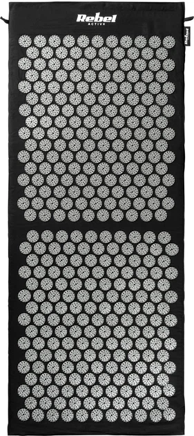 Mata zdrowotna do akupresury Rebel Active RBA-6010-BK z kolcami z poduszką 110 x 42 cm XL Szare kolce (5901890122986) - obraz 2