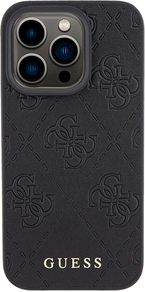 Панель Guess Leather 4G Stamped для Apple iPhone 15 Pro Max Black (3666339150198) - зображення 3