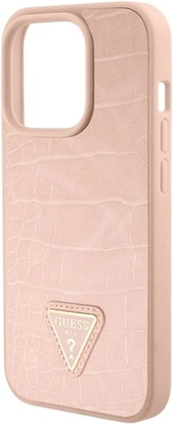 Панель Guess Croco Triangle Metal Logo для Apple iPhone 15 Pro Max Pink (3666339152291) - зображення 6