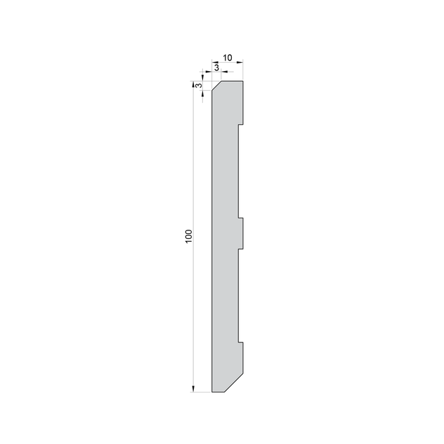 Плинтус накладной FSPRO 10100F3 МДФ 2,5 м Черный (P.MDF10100F3B) 1 м. п. - изображение 2