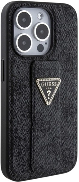 Панель Guess Grip Stand 4G Triangle Strass для Apple iPhone 15 Pro Max Black (3666339197322) - зображення 4