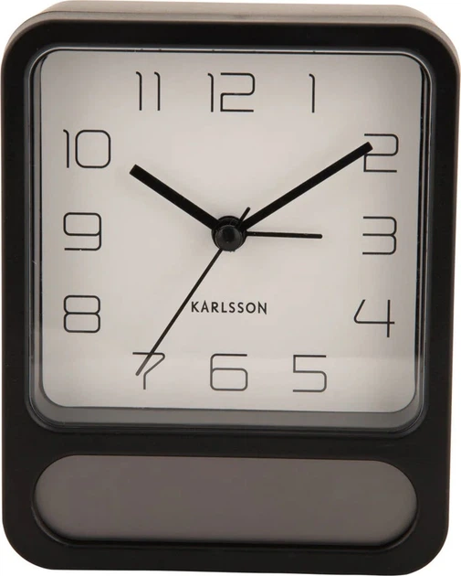 Budzik Karlsson Dou z termometrem i higrometrem Czarny (8714302754876) - obraz 1