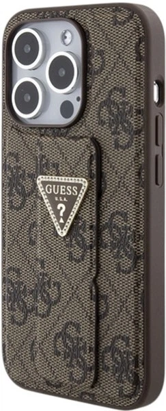 Панель Guess Grip Stand 4G Triangle Strass для Apple iPhone 15 Pro Max Brown (3666339197469) - зображення 3