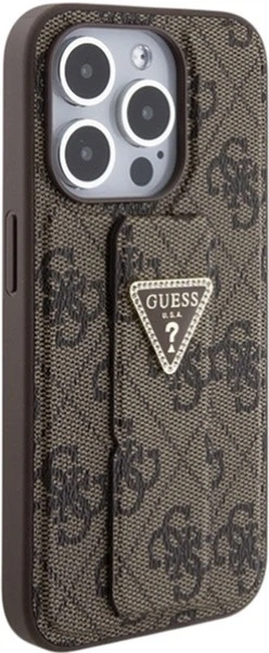 Панель Guess Grip Stand 4G Triangle Strass для Apple iPhone 15 Pro Max Brown (3666339197469) - зображення 5