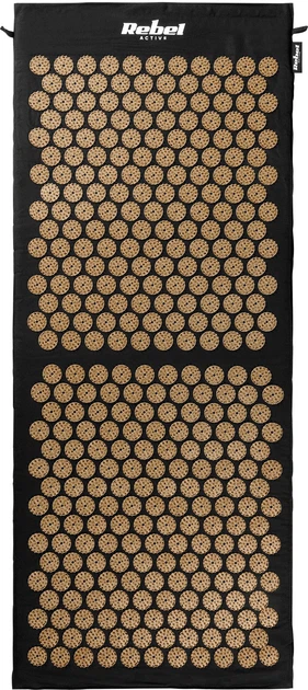 Mata zdrowotna do akupresury Rebel Active LEC-RBA-6010-GL z kolcami z poduszką 110 x 42 cm XL Złote kolce (5901890122993) - obraz 2