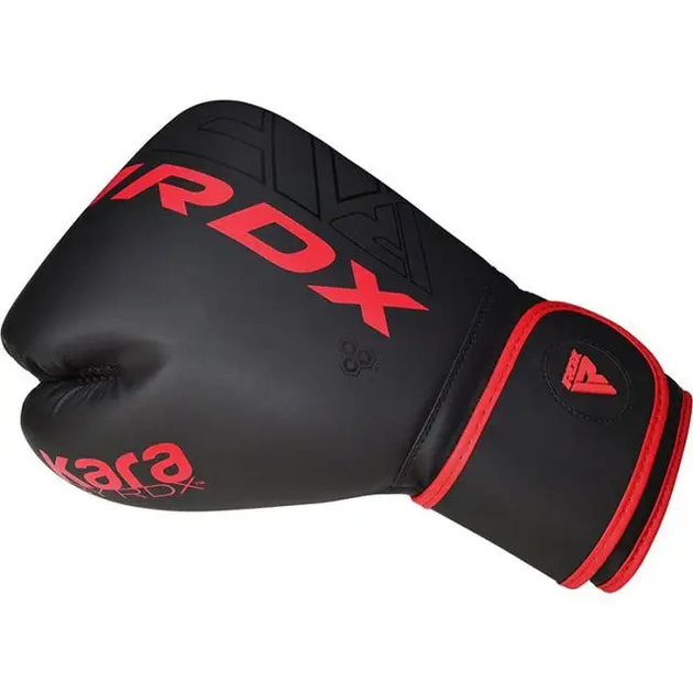 Рукавички боксерські з капою RDX F6 Kara Matte розмір 12 унцій, чорно-червоні - изображение 4