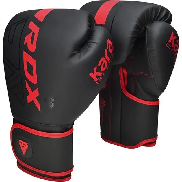 Рукавички боксерські з капою RDX F6 Kara Matte розмір 12 унцій, чорно-червоні - изображение 2