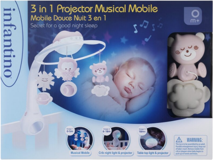 Музыкальный мобиль Infantino с проектором 3 в 1 Персиковый (773554020502) - изображение 7