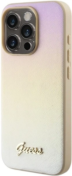Панель Guess Saffiano Iridescent Script для Apple iPhone 15 Pro Max Gold (3666339225094) - зображення 2