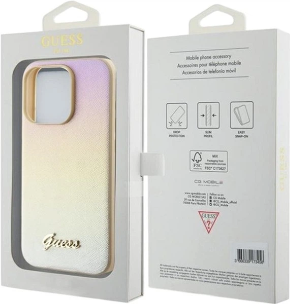 Панель Guess Saffiano Iridescent Script для Apple iPhone 15 Pro Max Gold (3666339225094) - зображення 7