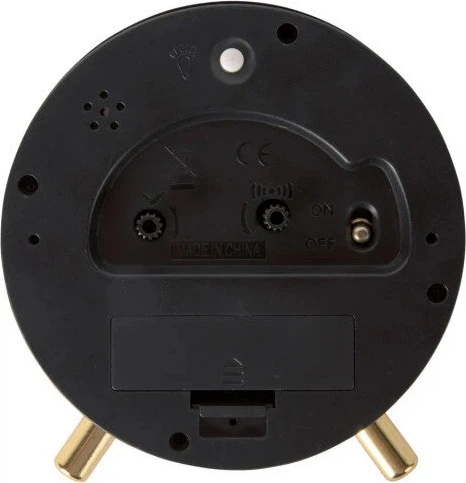 Budzik Karlsson Gold Disc 11 cm Czarny (8714302721229) - obraz 3