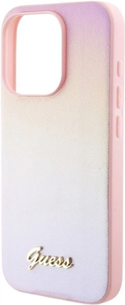 Панель Guess Saffiano Iridescent Script для Apple iPhone 15 Pro Max Pink (3666339224813) - зображення 6