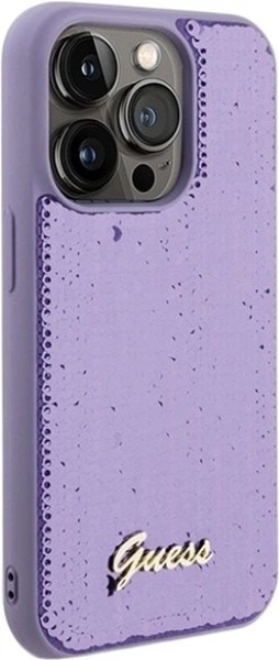 Панель Guess Sequin Script Metal для Apple iPhone 15 Pro Max Purple (3666339176259) - зображення 4