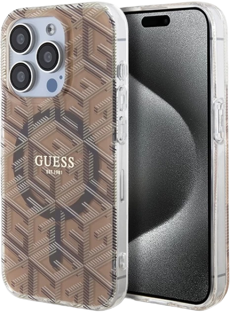 Панель Guess IML GCube MagSafe для Apple iPhone 15 Pro Brown (3666339222147) - зображення 1