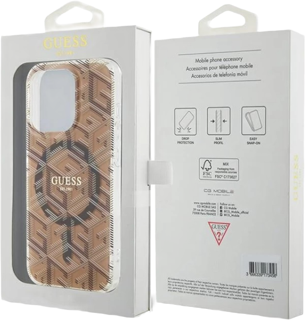 Панель Guess IML GCube MagSafe для Apple iPhone 15 Pro Brown (3666339222147) - зображення 8