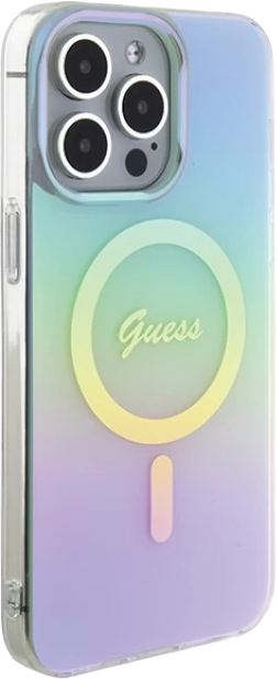 Панель Guess IML Iridescent MagSafe для Apple iPhone 15 Pro Turquoise (3666339154943) - зображення 4