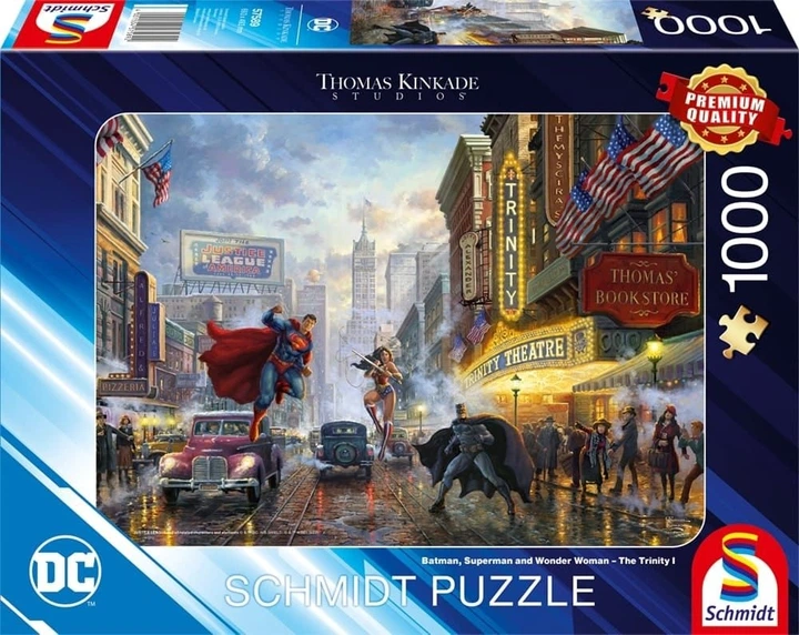 Puzzle Schmidt T.Kinkade Batman Wonder Woman Superman 1000 elementów 113547 (4001504575892) - obraz 1