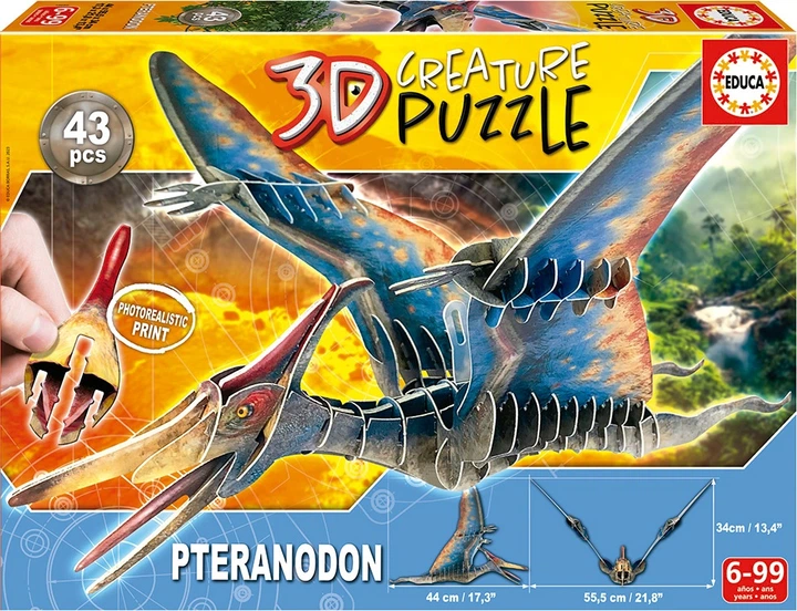 3D-пазл Educa Динозаври Птеранодон 43 елементи 112355 (8412668196896) - зображення 1