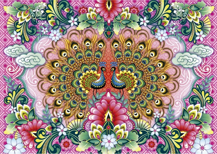 Пазл Educa Catalina Estrada Кольорові павичі 1500 елементів 112820 (8412668199422) - зображення 2