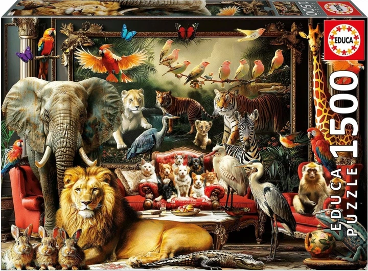 Пазл Educa Тварини у вітальні 1500 елементів 113421 (8412668202450) - зображення 1