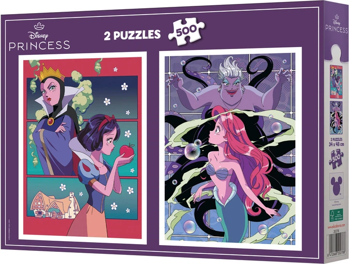 Пазл Educa Disney Білосніжка і Русалонька 2 x 500 елементів 113458 (8412668202788) - зображення 2