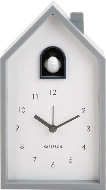 Zegar z kukułką Karlsson Cuckoo 12 x 20 x 6 cm Szary (8714302757037) - obraz 1