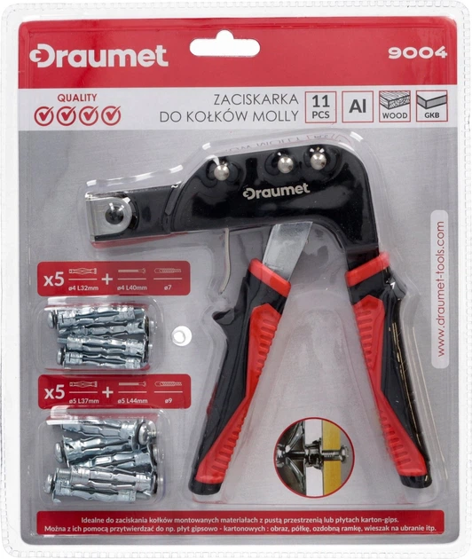 Zaciskarka do kołków molly Draumet z 10 kołkami 9004 (5907078990040) - obraz 3