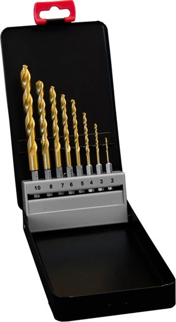 Набір свердел Forte Tools HSS-Co 10 мм x 13.2 см 8 шт. (HEX.TIN.CO.8VNT) - зображення 2