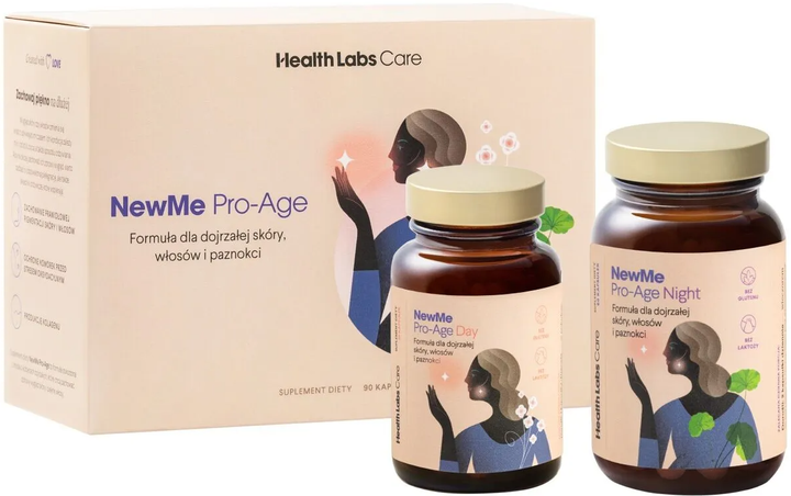 Suplement diety Health Labs Care NewMe Pro-Age Kolagen z kwasem hialuronowym 90 kapsułek (5906146793125) - obraz 1