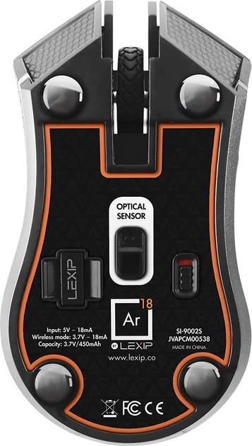 Миша Lexip Ar18 Aero Speed Wireless/USB Black (3760210998449) - зображення 4