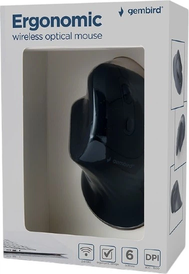 Mysz Gembird MUSW-ERGO-03 Wireless Black - obraz 7