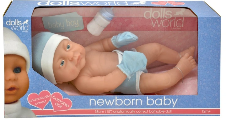 Lalka bobas Dolls World Chłopiec 38 cm (5018621603529) - obraz 1