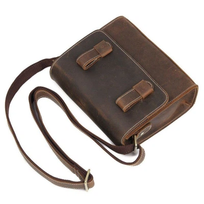 Сумка Vintage Мужская в винтажной коже Коричневая (14980) - Фото 8 Сумка Vintage Мужская в винтажной коже Коричневая (14980) - изображение 8