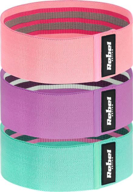 Zestaw gum materiałowych Rebel Active Mini Band M 27–55 kg 3 szt. (5901890098793) - obraz 2