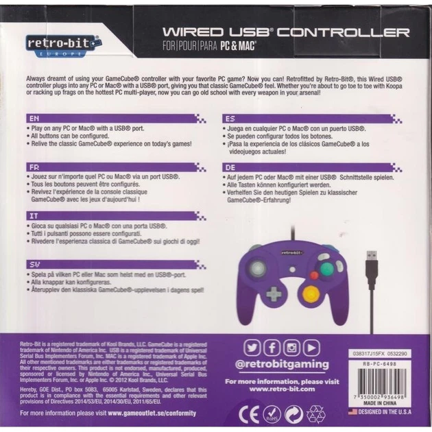 Kontroler Retro-Bit Gamecube Wired PC & Mac USB Purple (7350002936498) - obraz 3