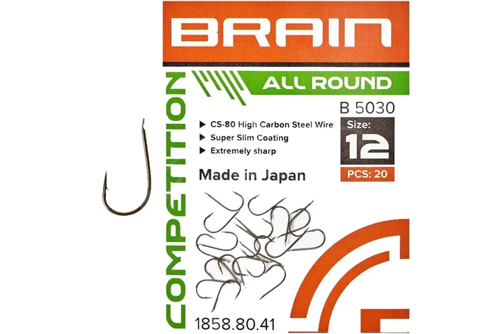 Крючки Brain All Round B5030 №12 (20шт/уп) (6105007012) - Фото 1 Крючки Brain All Round B5030 №12 (20шт/уп) (6105007012) - изображение 1