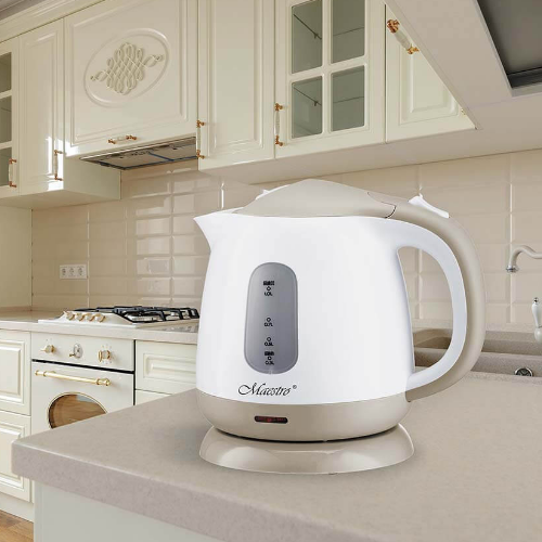 Електрочайник 1,0л 900-1100W (диск) бежевий MR-012-BEIGE Maestro - изображение 2